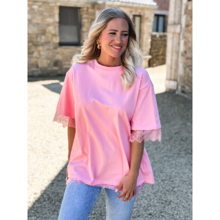 T-shirt en dentelle Charlie - Rose