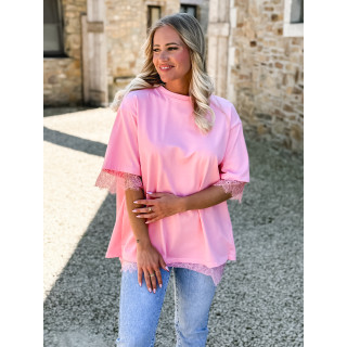 T-shirt en dentelle Charlie - Rose