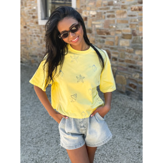 T-shirt Plage - Jaune/Bleu
