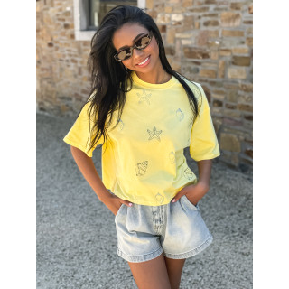 T-shirt Plage - Jaune/Bleu