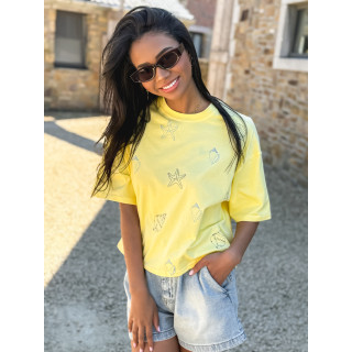 T-shirt Plage - Jaune/Bleu