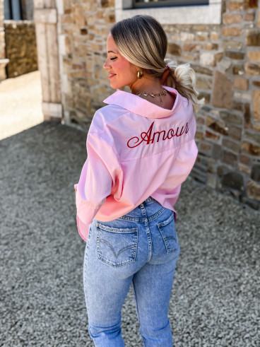 Chemise manches courtes Corazon - Rose