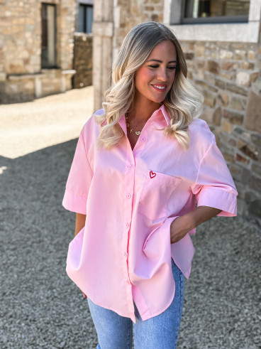 Chemise manches courtes Corazon - Rose