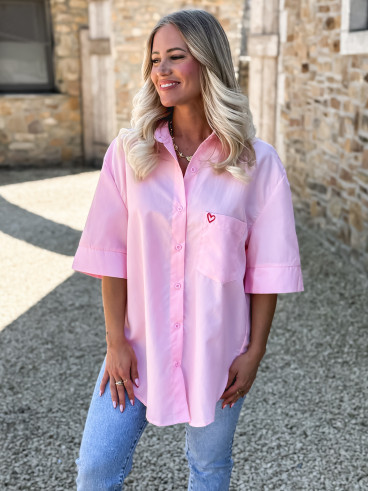 Chemise manches courtes Corazon - Rose