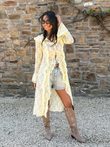 Gilet long Paulette - Jaune
