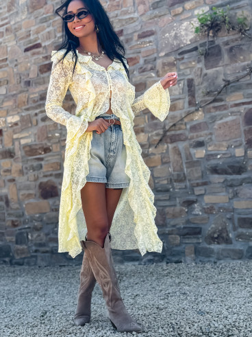 Gilet long Paulette - Jaune