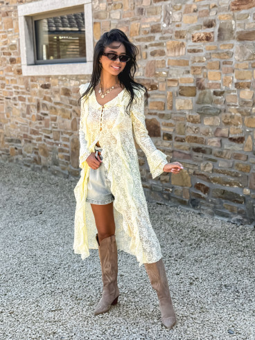 Gilet long Paulette - Jaune
