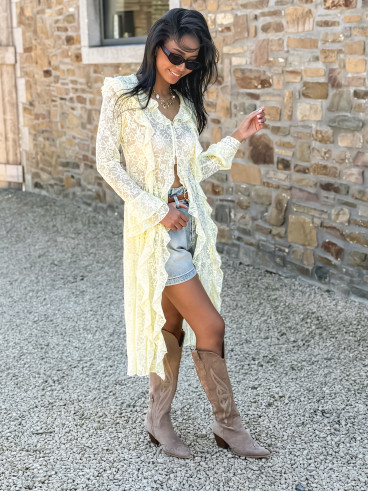 Gilet long Paulette - Jaune