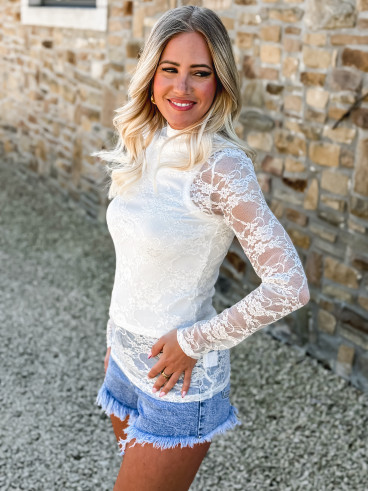 Blouse en dentelle Milaya - Blanc