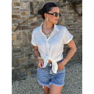 Chemise manches courtes Nicoletta - Blanc