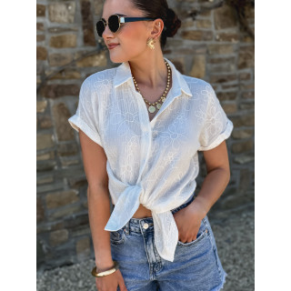 Chemise manches courtes Nicoletta - Blanc