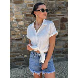 Chemise manches courtes Nicoletta - Blanc