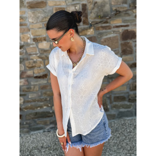 Chemise manches courtes Nicoletta - Blanc