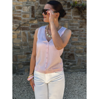 Gilet sans manches Iris - Rose poudré