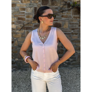 Gilet sans manches Iris - Rose poudré