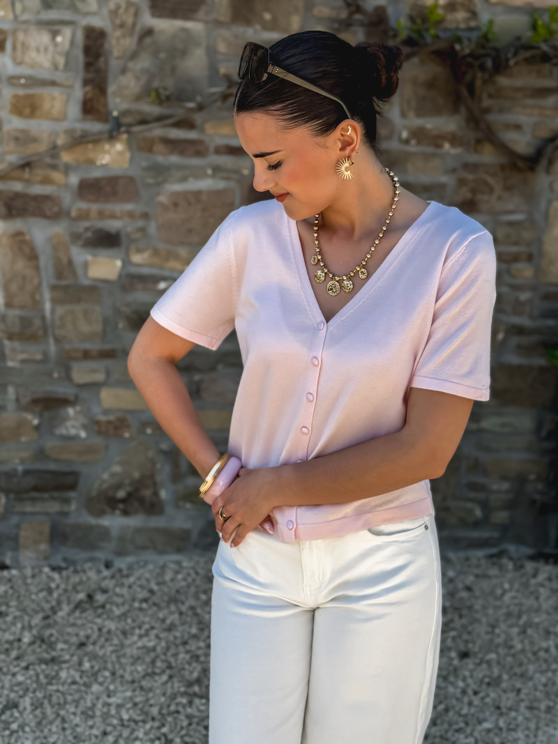 Gilet Iris - Rose poudré