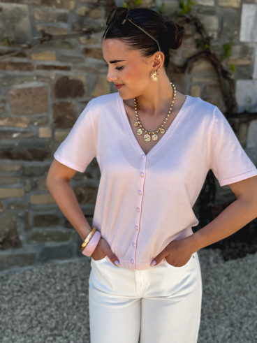 Gilet Iris - Rose poudré