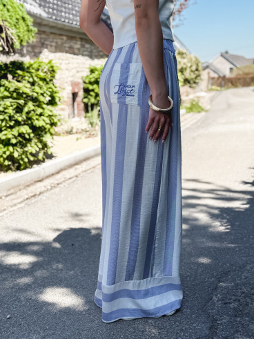 pantalon ligné Maddalena - Bleu