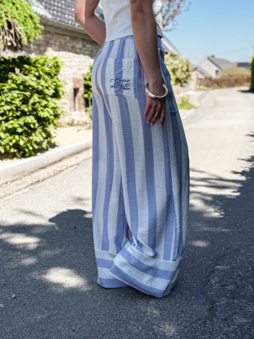 pantalon ligné Maddalena - Bleu