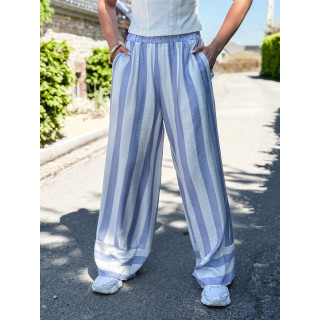 pantalon ligné Maddalena - Bleu