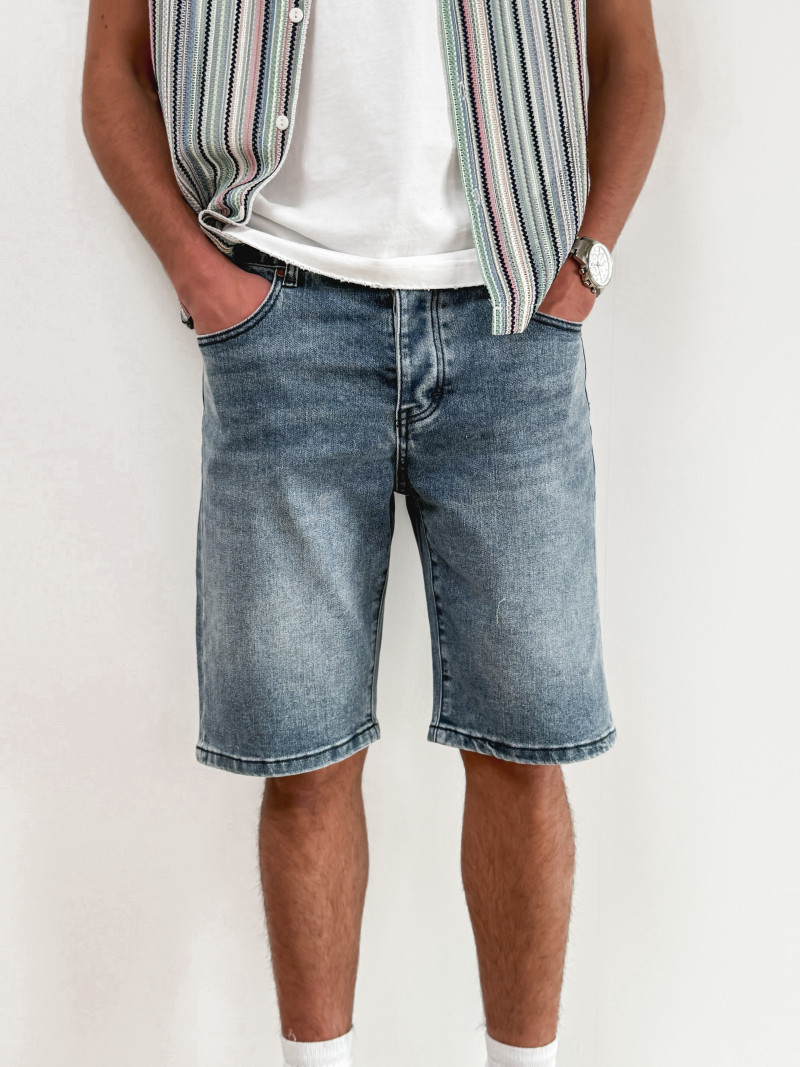 Short en jeans Damian - Bleu