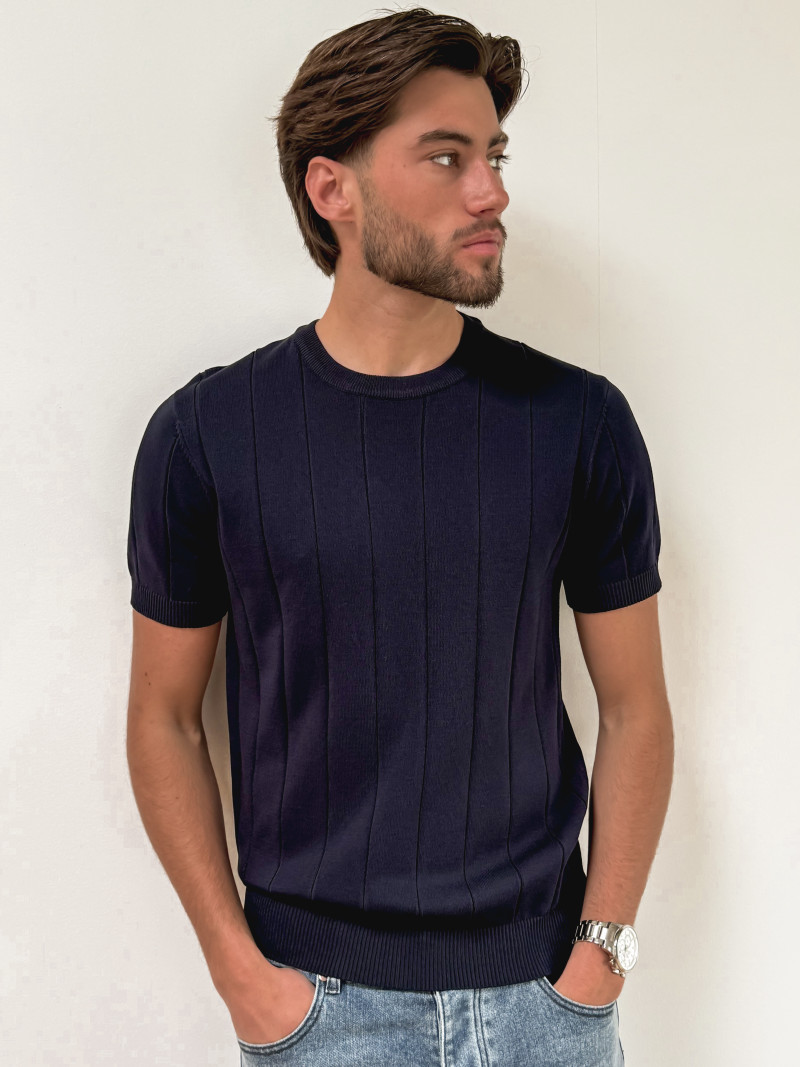 Pull manches courtes Eliot - Bleu marine