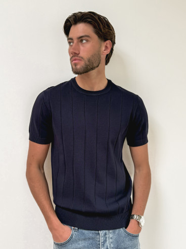 Pull manches courtes Eliot - Bleu marine