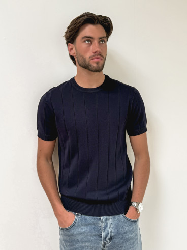 Pull manches courtes Eliot - Bleu marine