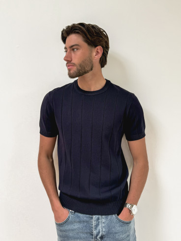 Pull manches courtes Eliot - Bleu marine