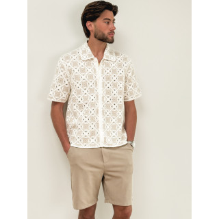 Chemise en crochet Paolo - Ecru/Beige