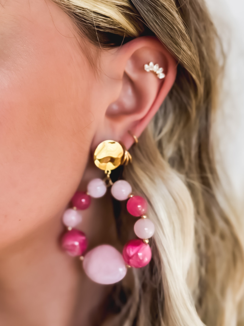 Boucles d'oreilles Cléophée - Rose