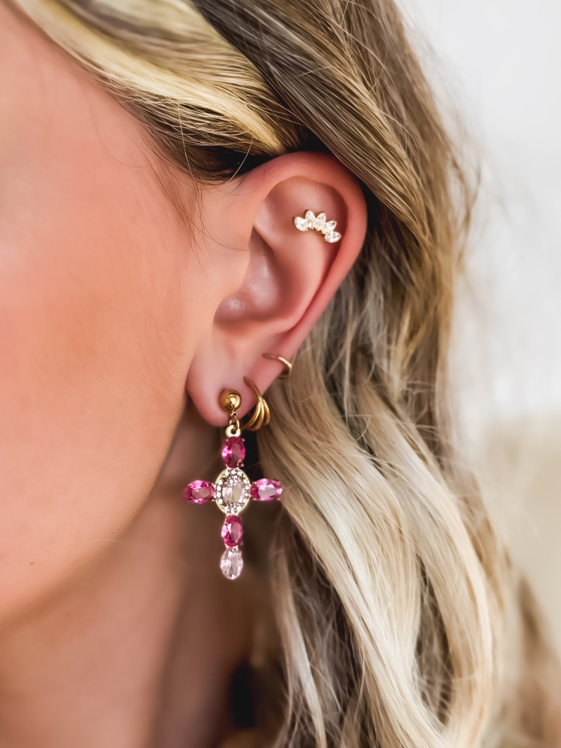 Boucles d'oreilles Xena - Doré/Rose