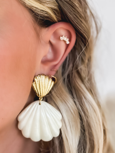 Boucles d'oreilles Crustacei - Doré/Nacré