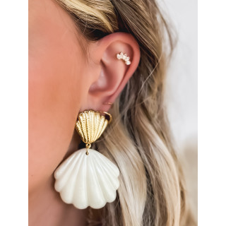 Boucles d'oreilles Crustacei - Doré/Nacré