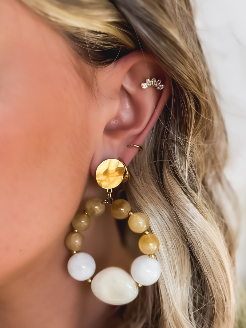 Boucles d'oreilles Cléophée - Beige