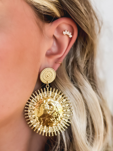Boucles d'oreilles Clématite - Doré