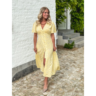 Robe longue à fleurs Nadra - Jaune