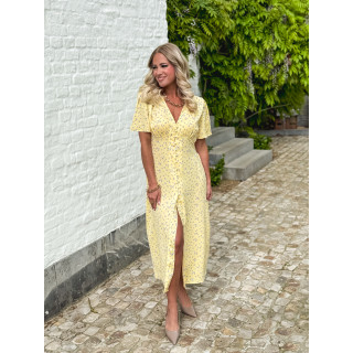 Robe longue à fleurs Nadra - Jaune
