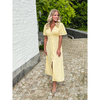 Robe longue à fleurs Nadra - Jaune
