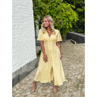 Robe longue à fleurs Nadra - Jaune
