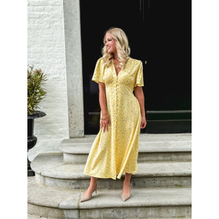 Robe longue à fleurs Nadra - Jaune