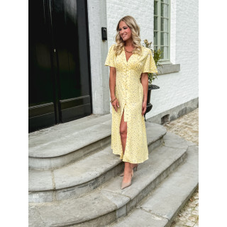 Robe longue à fleurs Nadra - Jaune