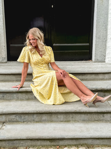 Robe longue à fleurs Nadra - Jaune
