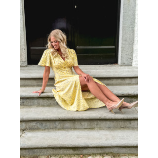 Robe longue à fleurs Nadra - Jaune