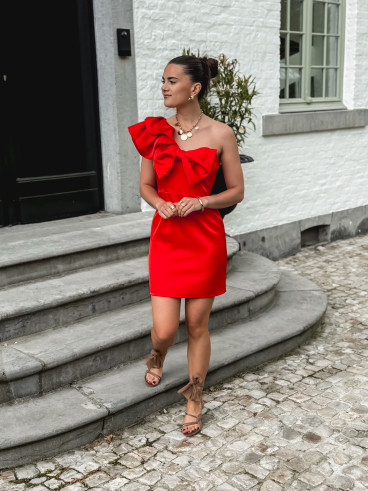 Robe asymétrique Silvianna - Rouge