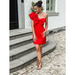 Robe asymétrique Silvianna - Rouge
