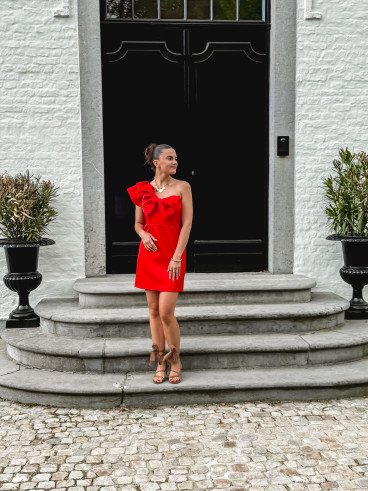 Robe asymétrique Silvianna - Rouge