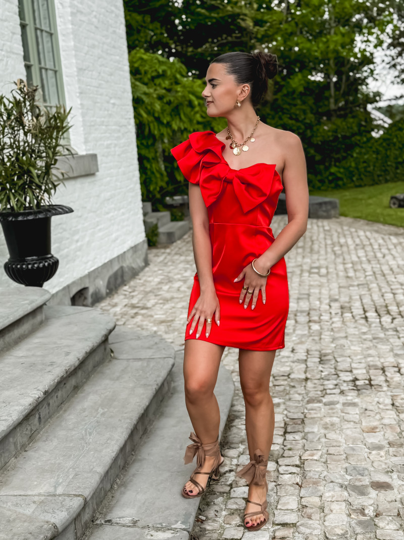Robe asymétrique Silvianna - Rouge