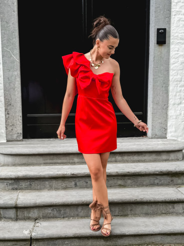 Robe asymétrique Silvianna - Rouge