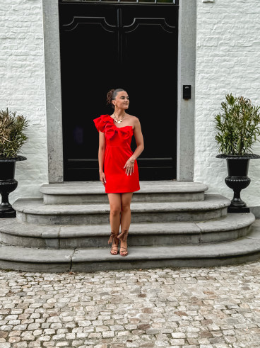 Robe asymétrique Silvianna - Rouge